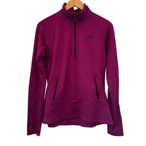 The North Face Purple Quarter Zip Pullover Zippered Pockets Women’s Size Large